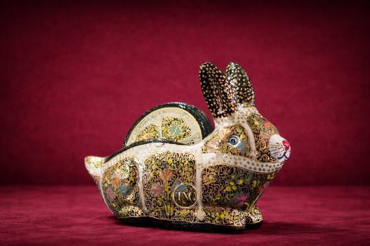 Intricate Handcrafted Paper Machie Essentials Box (Rabbit Shape)