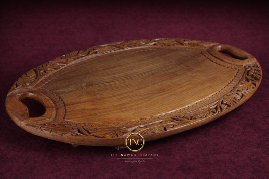 Handcarved Premium Walnut Wood Tray