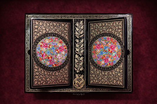 Intricate Handcrafted Paper Machie Book Desk