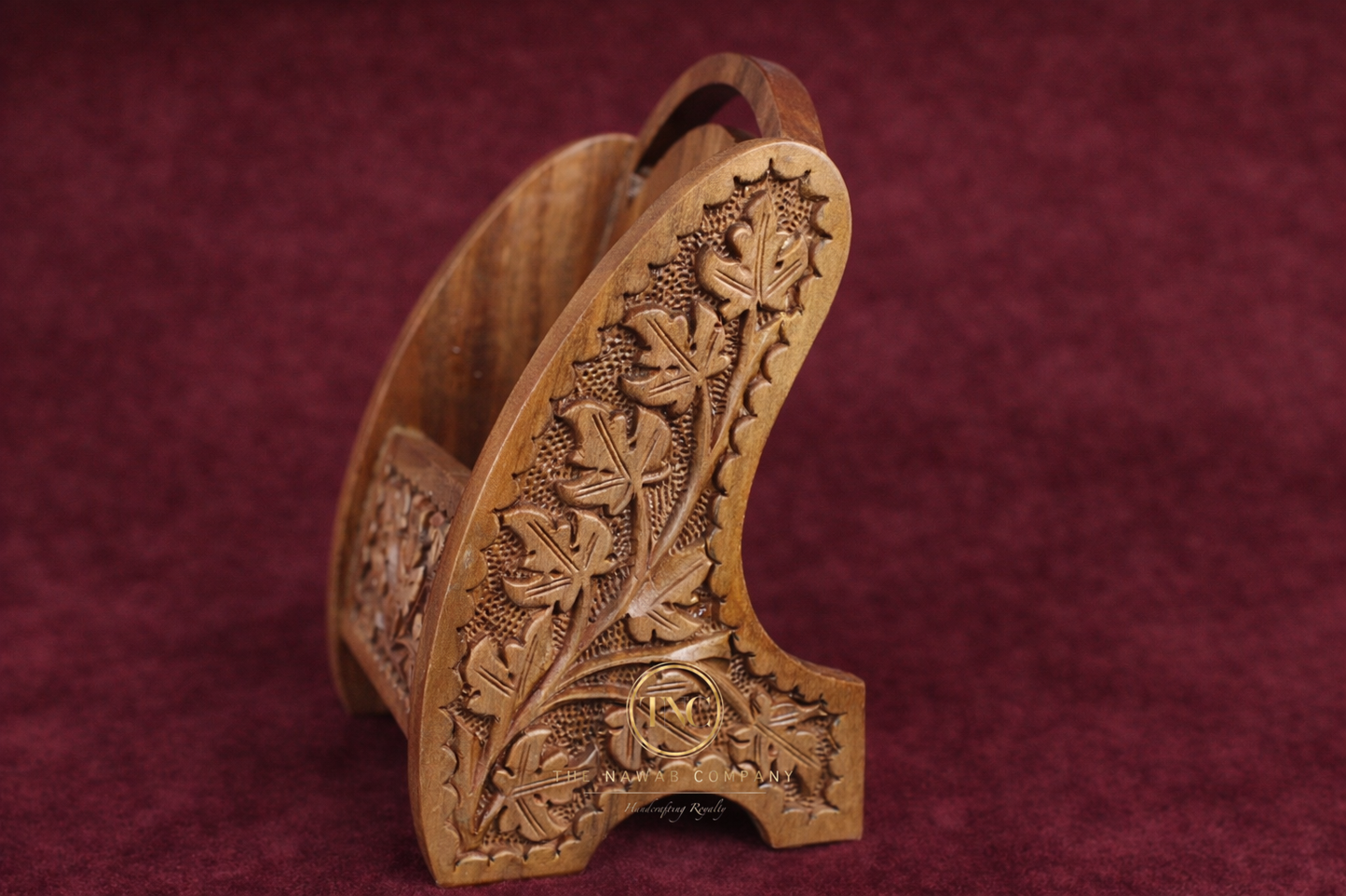 Handcarved Premium Walnut Wood Phone Holder