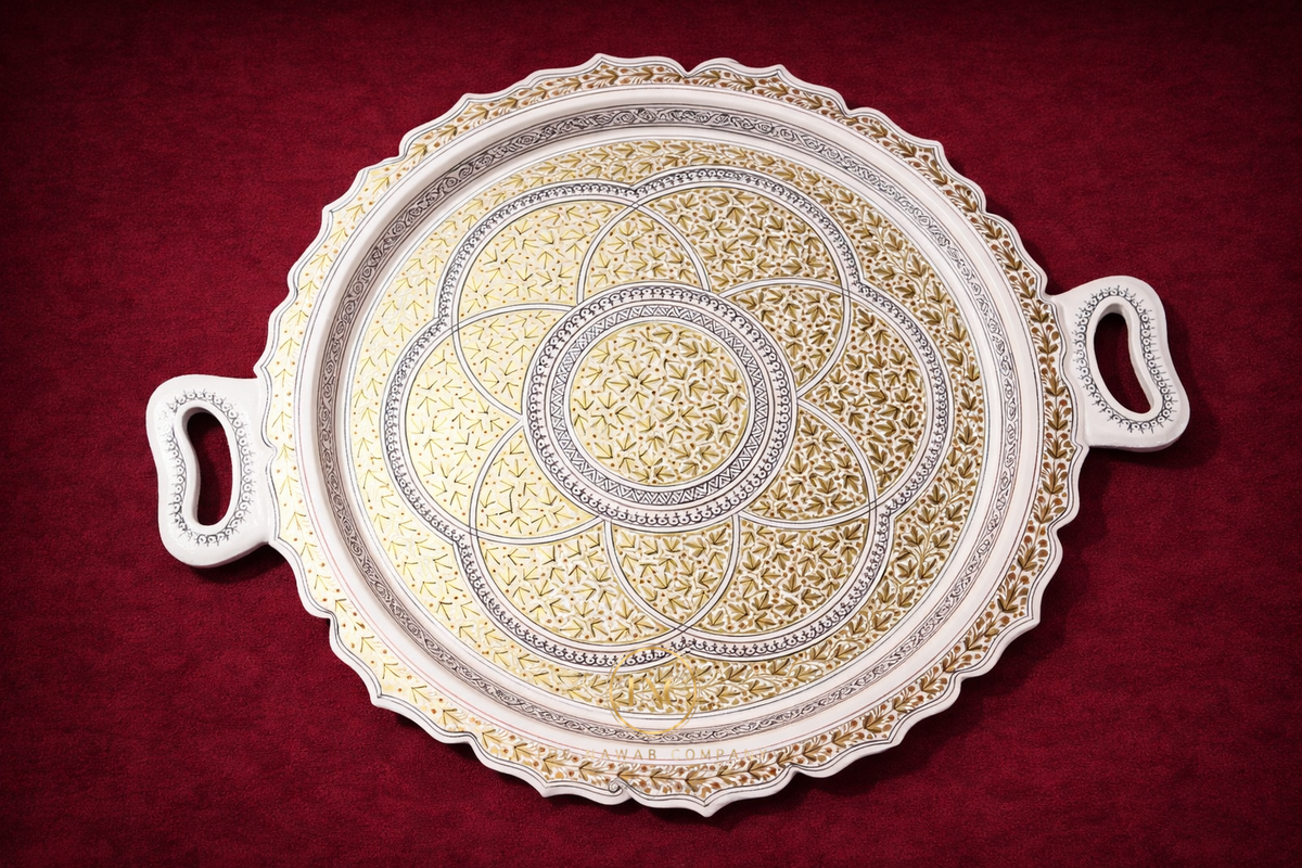 Intricate Handcrafted Paper Machie Tray