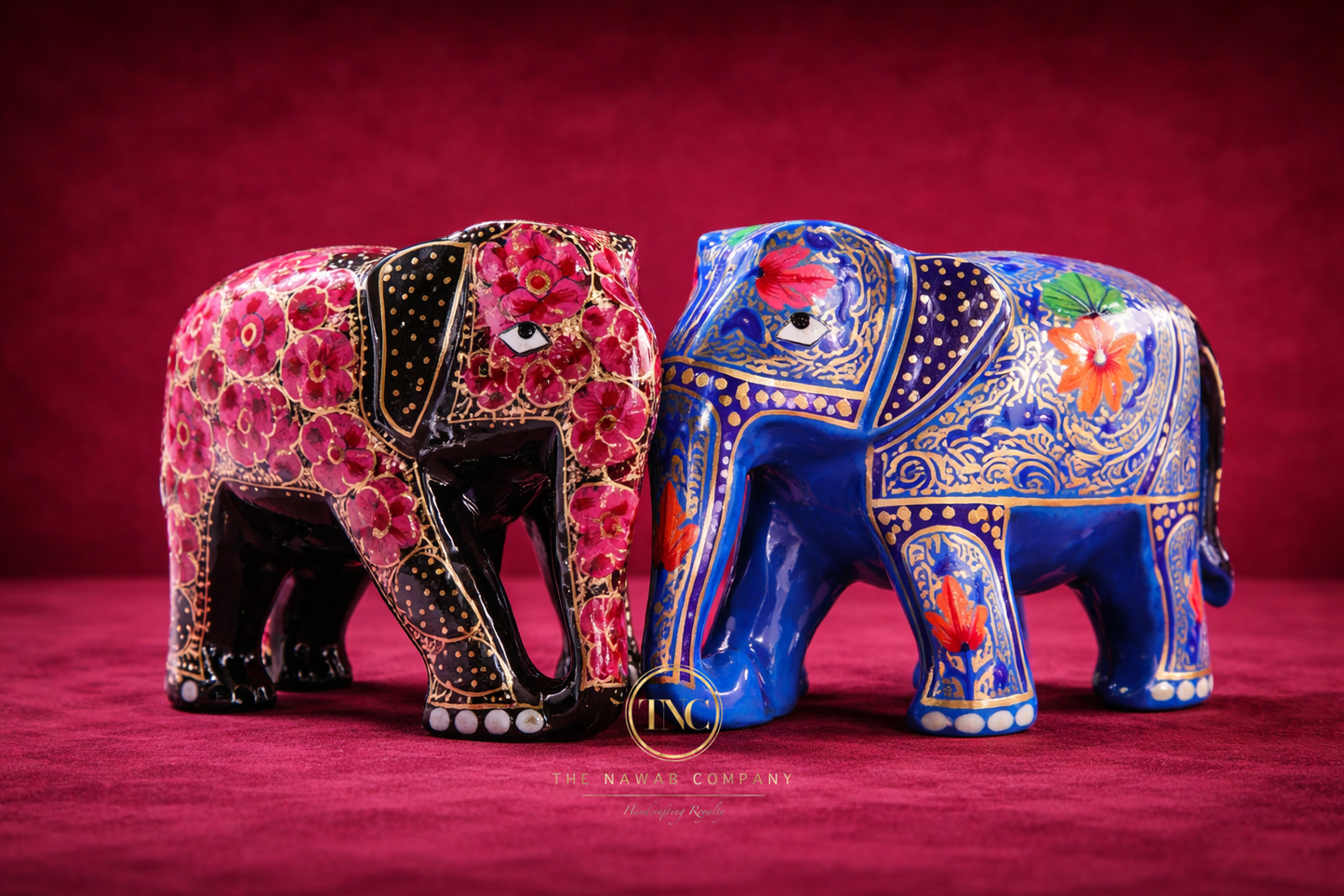 Intricate Handcrafted Paper Machie Elephant Box