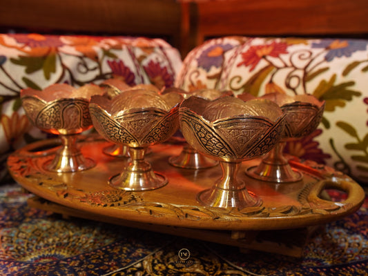 Premium Copper Handcrafted Ice Cream Bowl Set of 6
