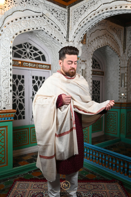 Men's Premium Pure Pashmina Shawl Beige
