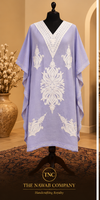 Premium Kashmiri Embroidered Lavender Short Kaftan