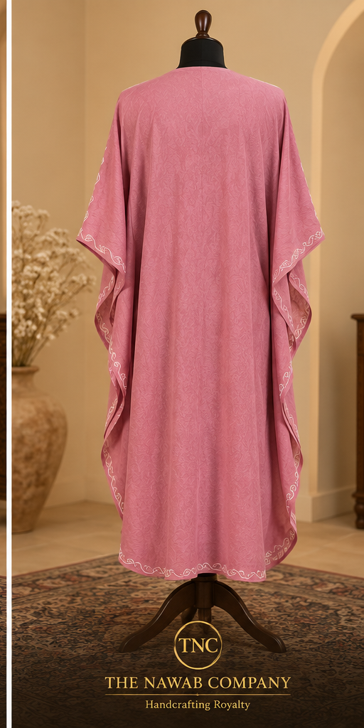 Premium Kashmiri Embroidered Pink Kaftan