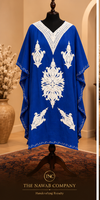 Premium Kashmiri Embroidered Royal Blue Short Kaftan