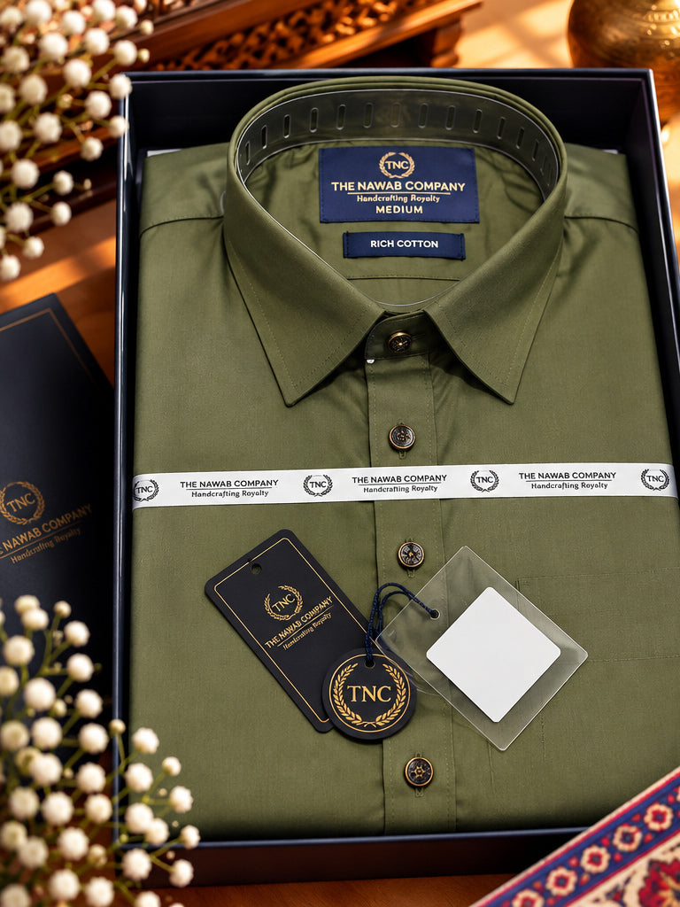 TNC OLIVE GREEN PATHANI KURTA