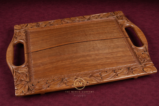 Handcarved Premium Walnut Wood Tray