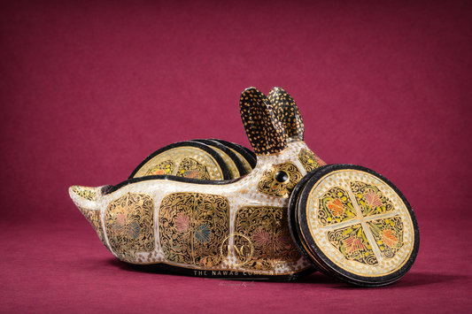 Intricate Handcrafted Paper Machie Essentials Box (Rabbit Shape)