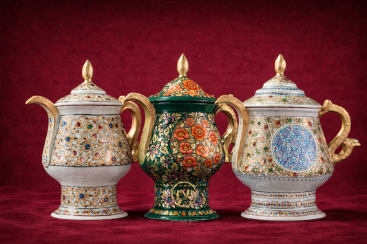 Intricate Handcrafted Paper Machie Kashmiri Samavar