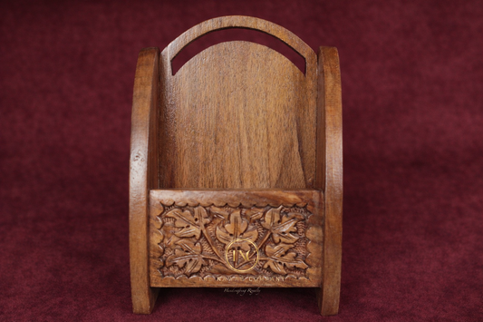 Handcarved Premium Walnut Wood Phone Holder