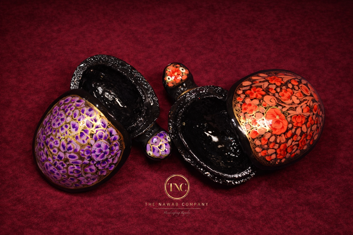 Intricate Handcrafted Paper Machie Ring Box