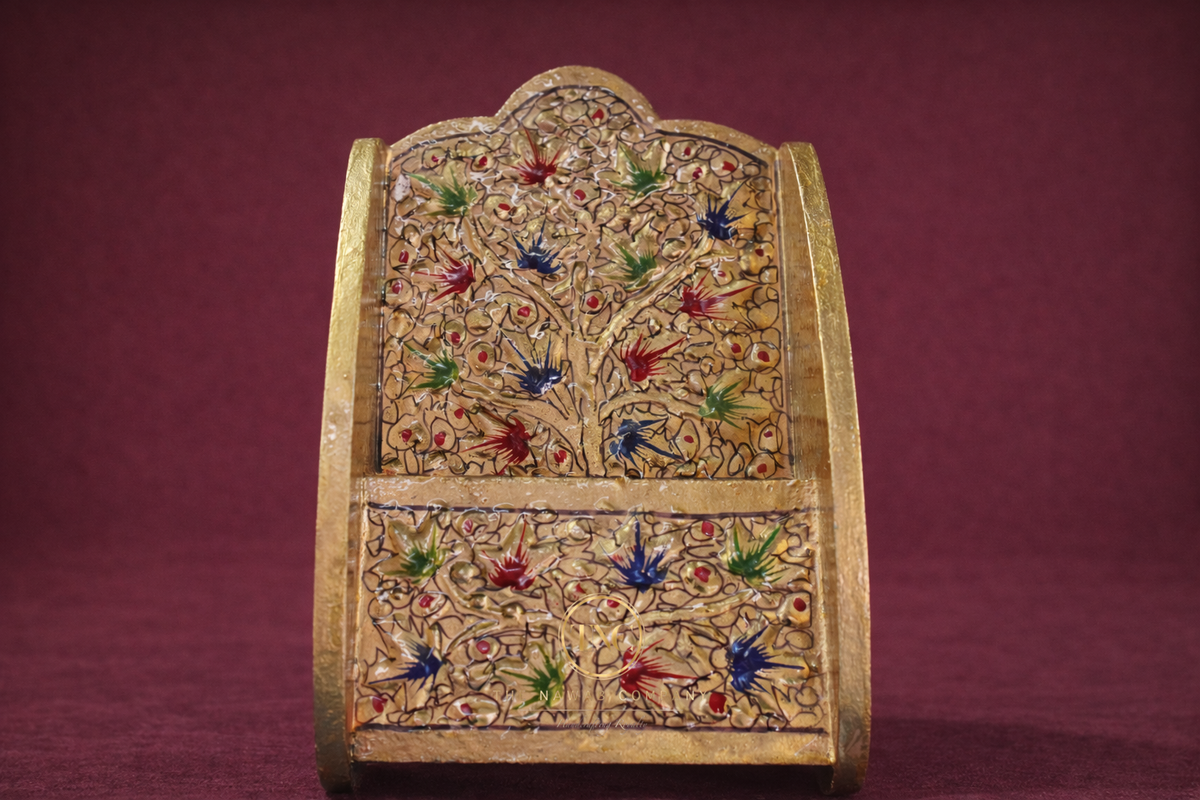 Intricate Handcrafted Paper Machie Phone Holder