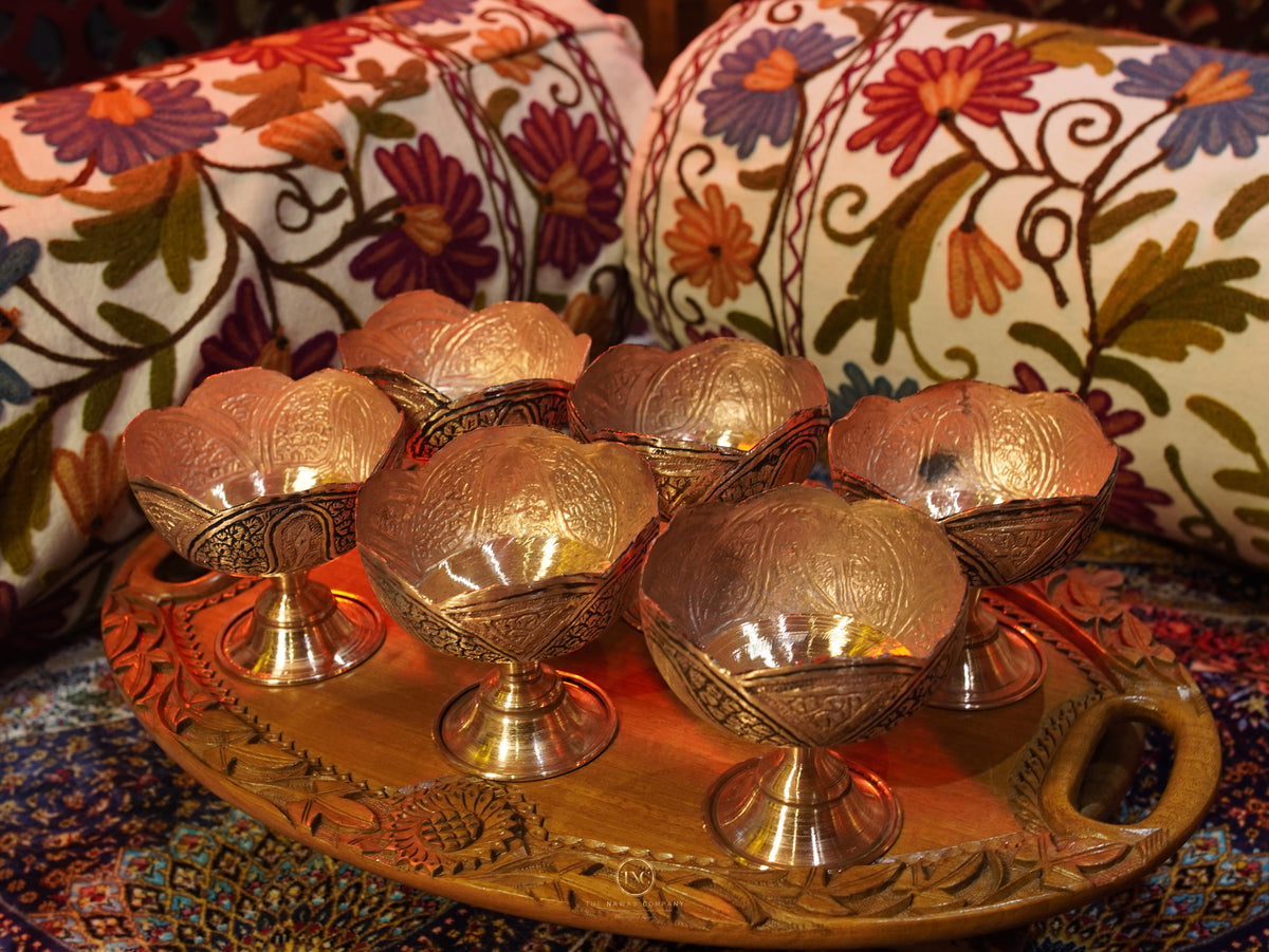 Premium Copper Handcrafted Ice Cream Bowl Set of 6