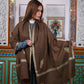 Women's Premium Pure Pashmina Semi-Carved Shawl