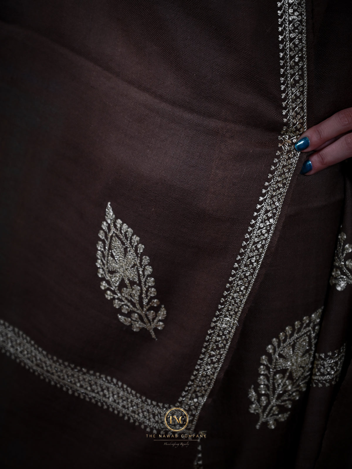 Women's Premium Pure Pashmina Semi-Carved Shawl