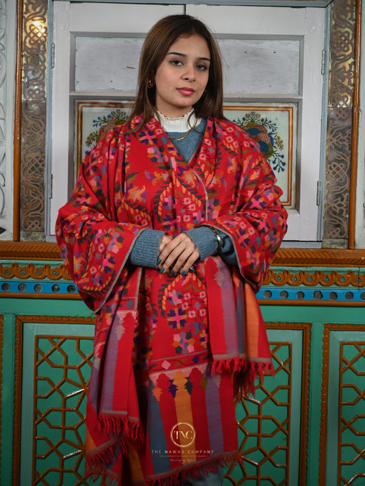 Women's Premium Pure Pashmina Kalam Kari Shawl