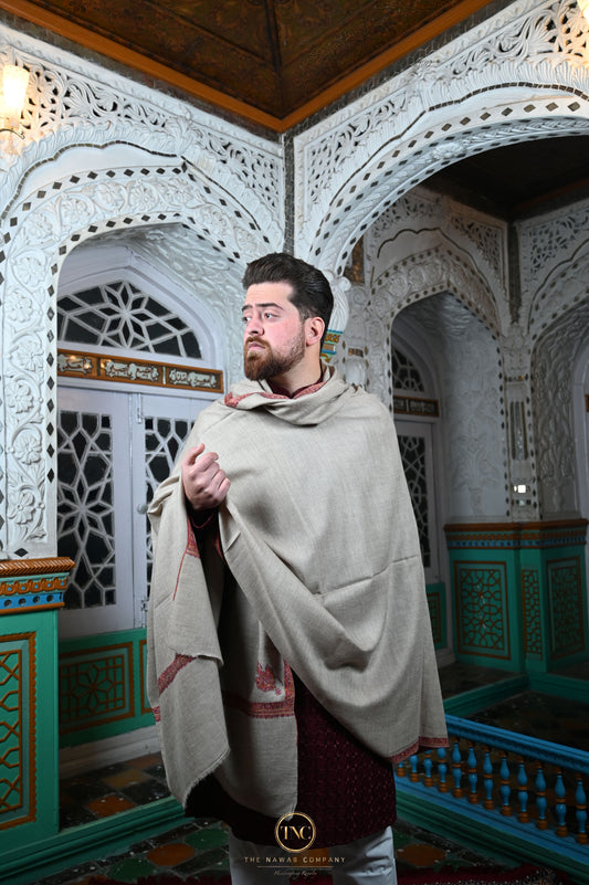 Men's Premium Pure Pashmina Shawl Beige