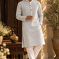 KHADI WHITE GREY KURTA SET