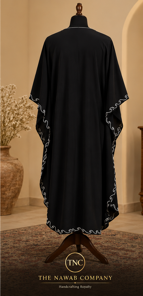 Premium Kashmiri Embroidered Black Kaftan