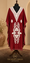 Premium Kashmiri Embroidered Burgundy Kaftan