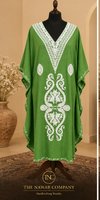 Premium Kashmiri Embroidered Green Kaftan