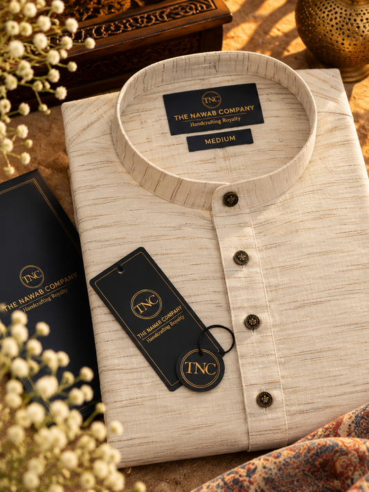 TNC BEIGE TEXTURED KURTA SET
